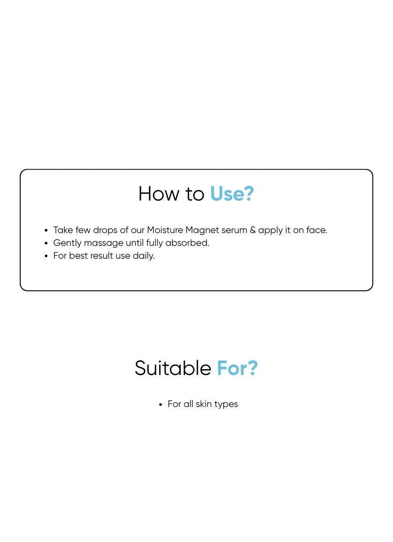 Moisture Magnet - Hyaluronic Acid 4%, Multi Peptide 1%, Aloe Vera Extract - 30ml