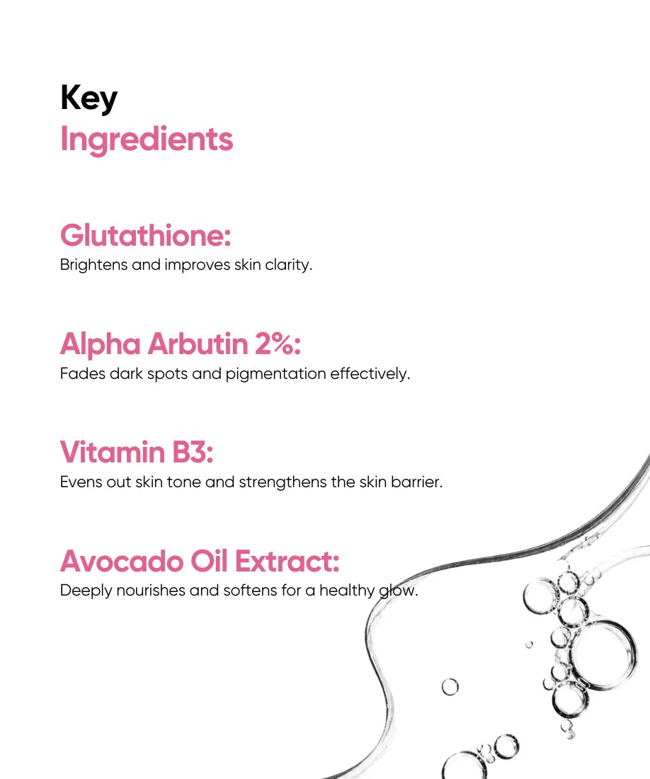 Glow Getter - Glutathione Alpha Arbutin 2%, Vitamin B3, Avocado Oil Extract - 30ml