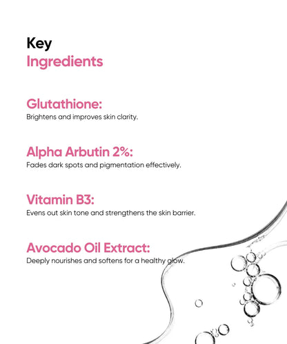 Glow Getter - Glutathione Alpha Arbutin 2%, Vitamin B3, Avocado Oil Extract - 30ml
