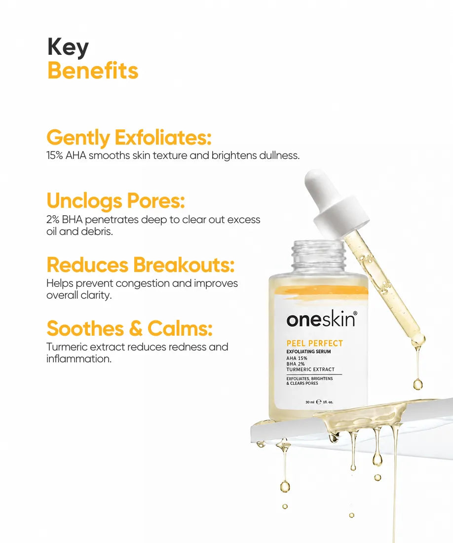 Peel Perfect AHA 15% + BHA 2%, Turmeric Extract - 30ml
