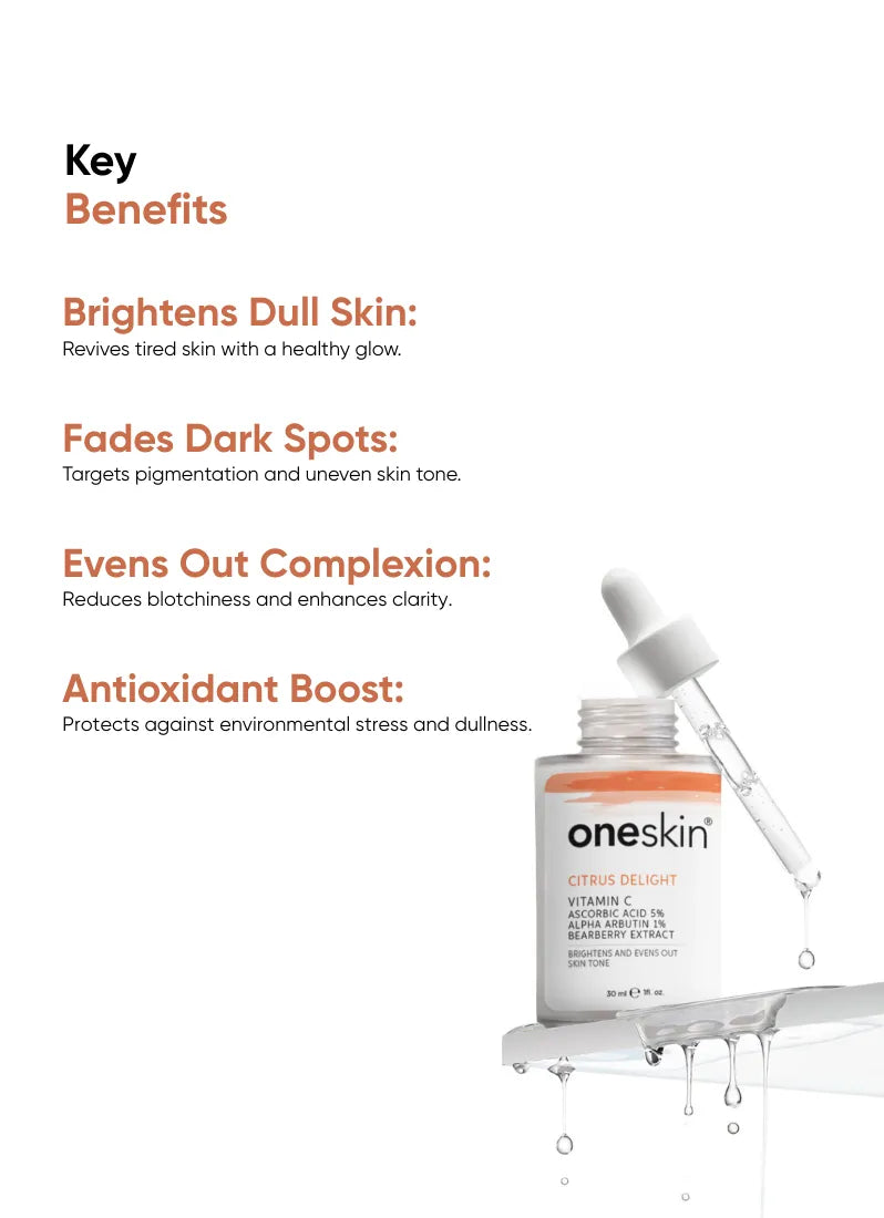 Citrus Delight - Vitamin C 5%, Alpha Arbutin 1%. Bearberry Extract - 30ml