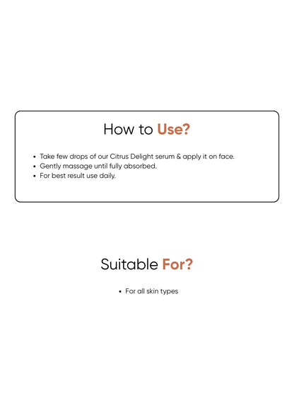 Citrus Delight - Vitamin C 5%, Alpha Arbutin 1%. Bearberry Extract - 30ml