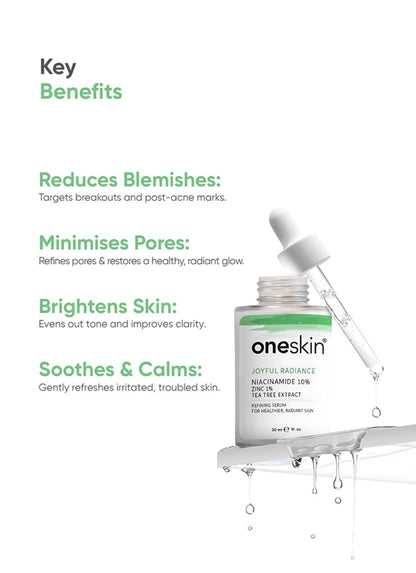 Joyful Radiance - Niacinamide 10%, Zinc 1%, Tea Tree Extract - 30ml
